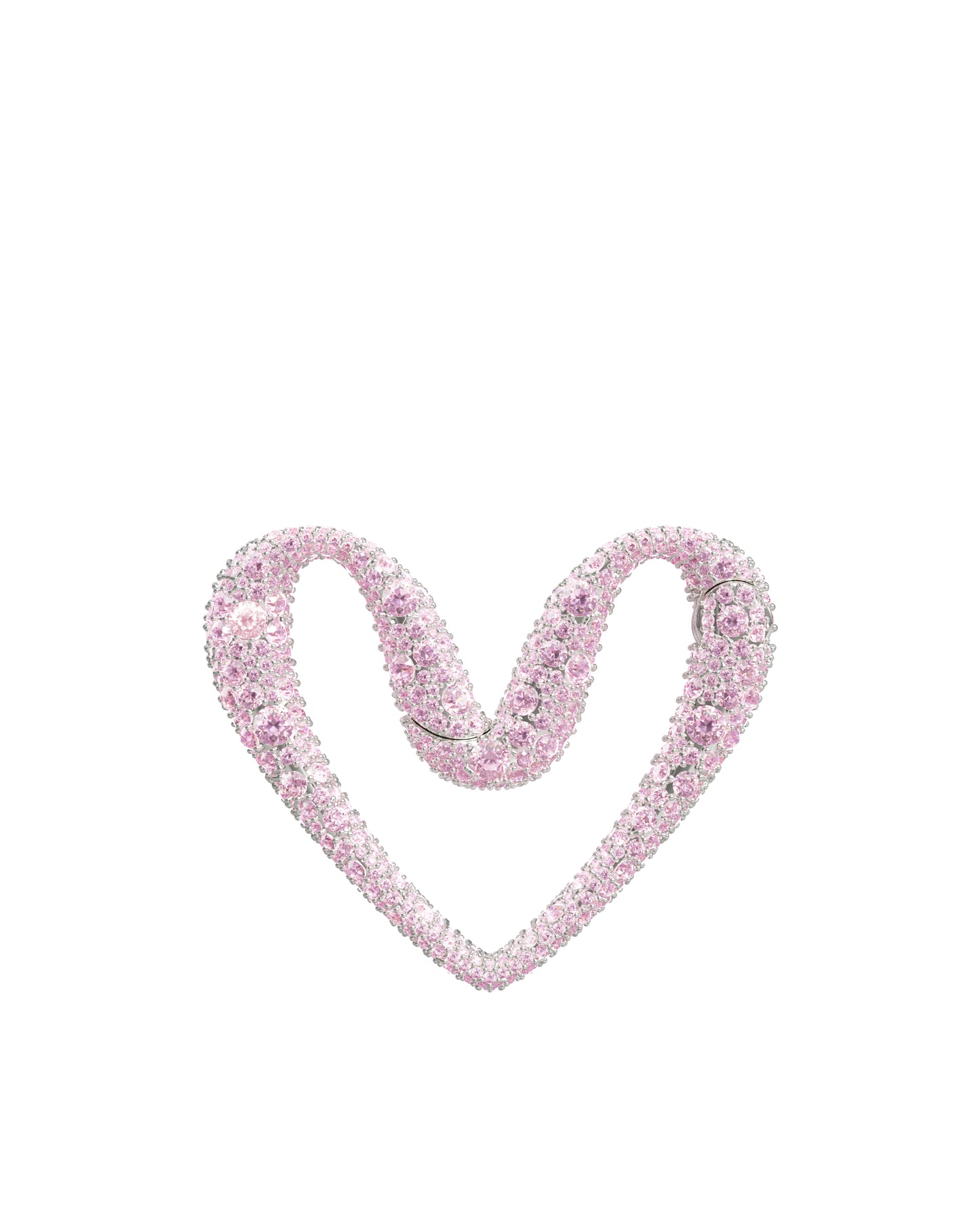 Drip Heart Temple Clasp Pink Small
