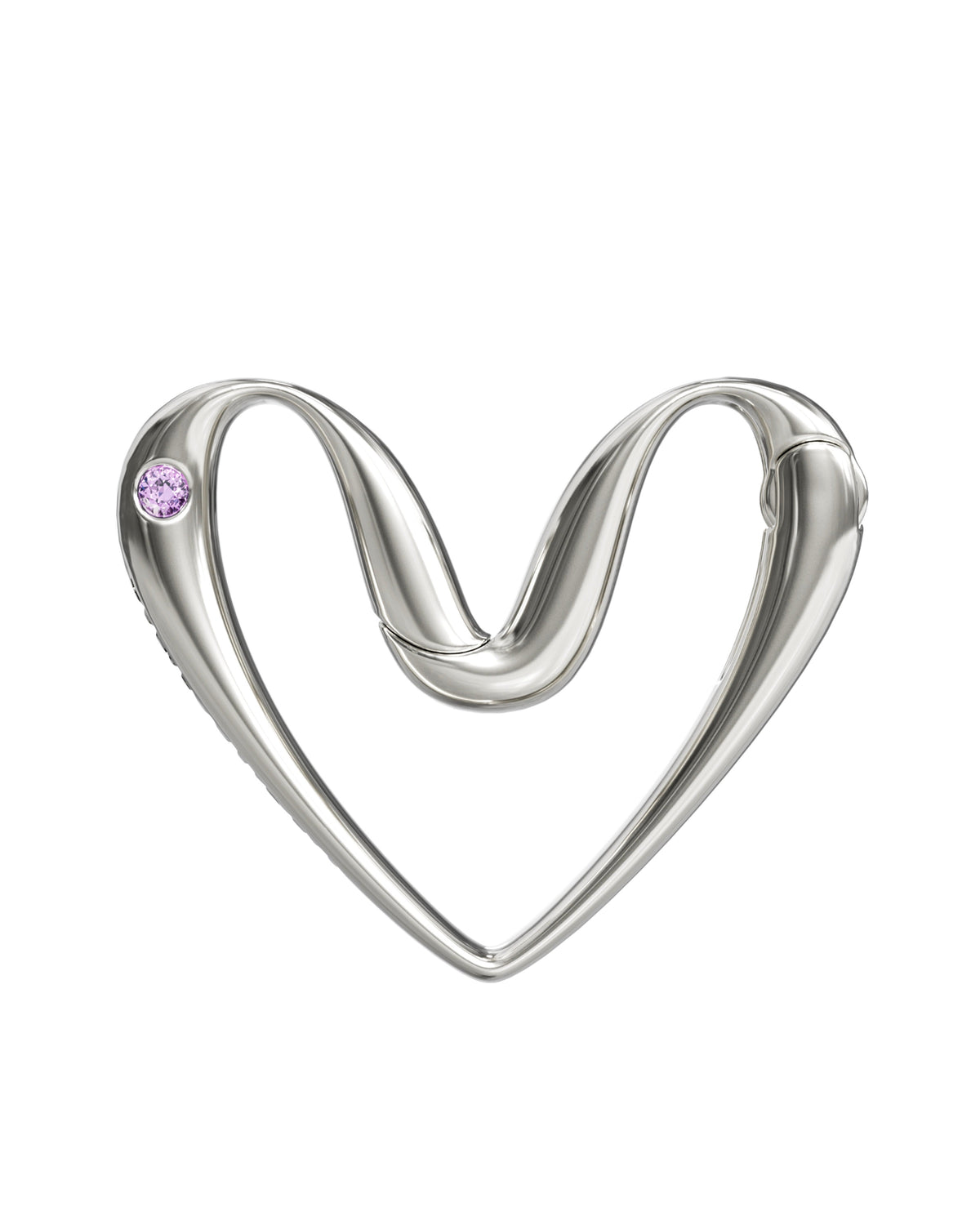 Heart Temple Clasp — Silver — Large