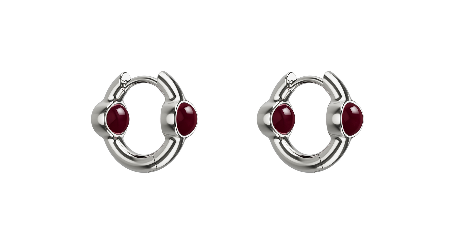 Mini Portal Of Joy Earrings Garnet