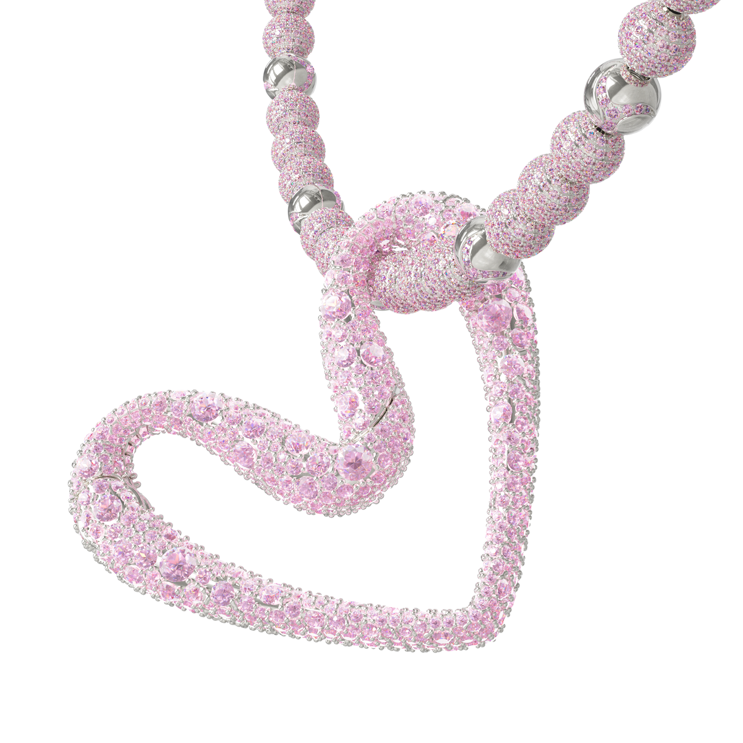 Drip Heart Temple Clasp Pink Small