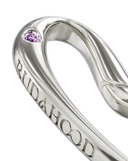 Heart Temple Clasp — Silver — Large