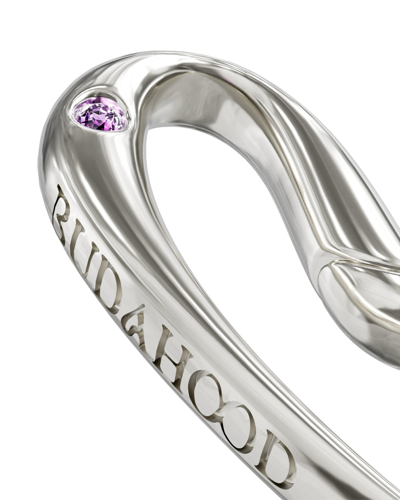 Heart Temple Clasp — Silver — Large