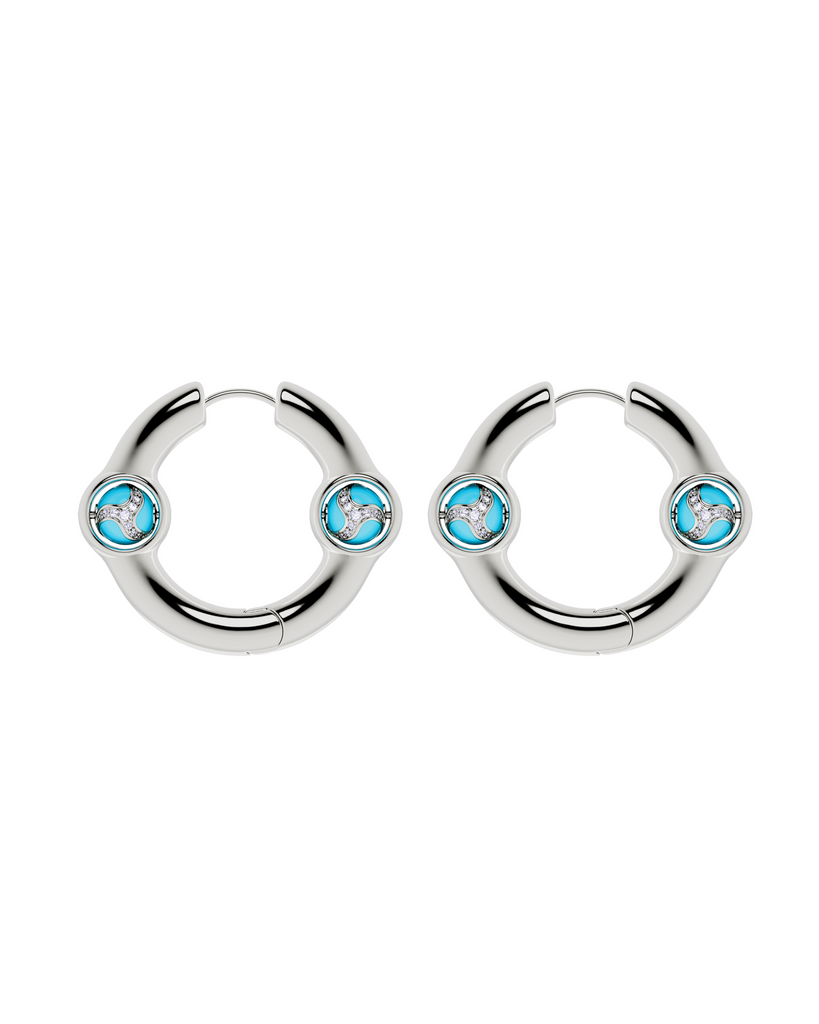Portal Of Joy Earrings — Blue — Large