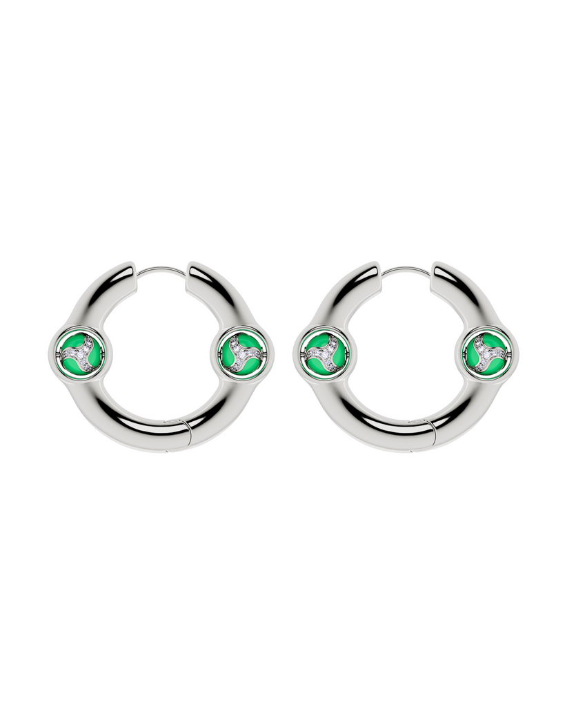 Portal Of Joy Earrings — Green — Large