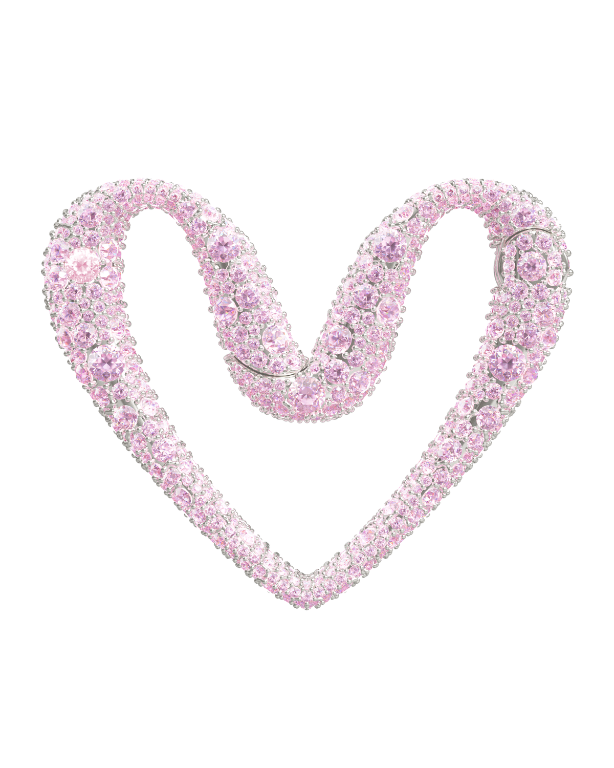 Drip Heart Temple Clasp Pink Large