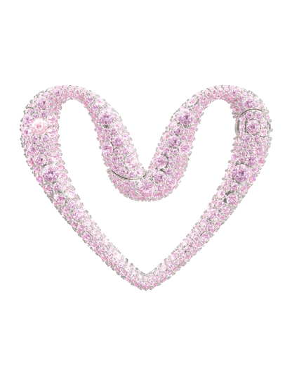 Drip Heart Temple Clasp Pink Large