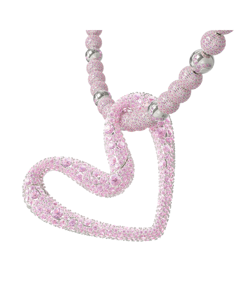 Drip Heart Temple Clasp Pink Large