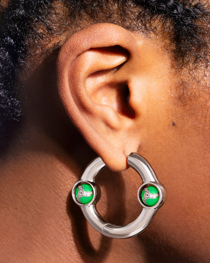 Portal Of Joy Earrings — Green — Large