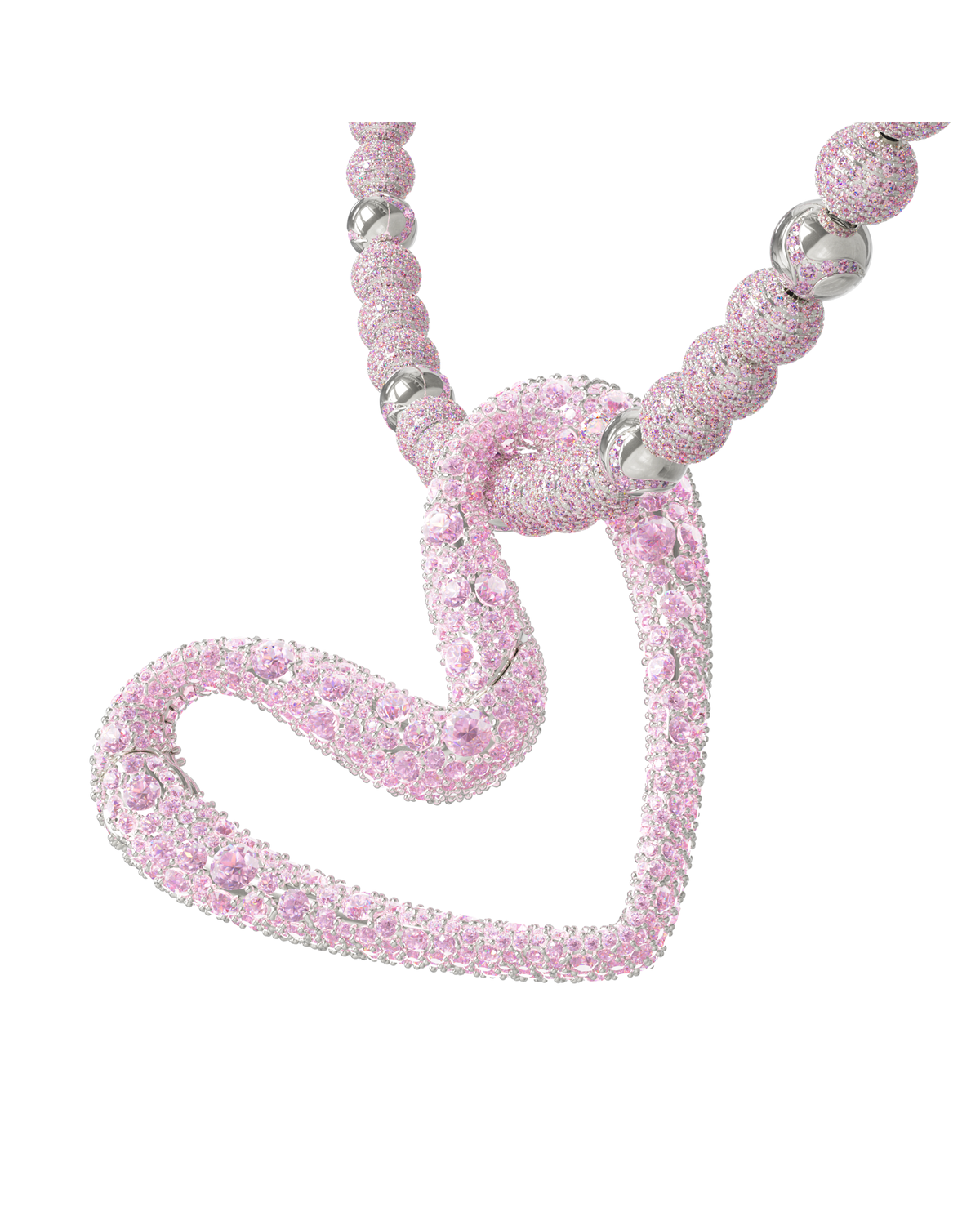 Drip Heart Temple Clasp Pink Small