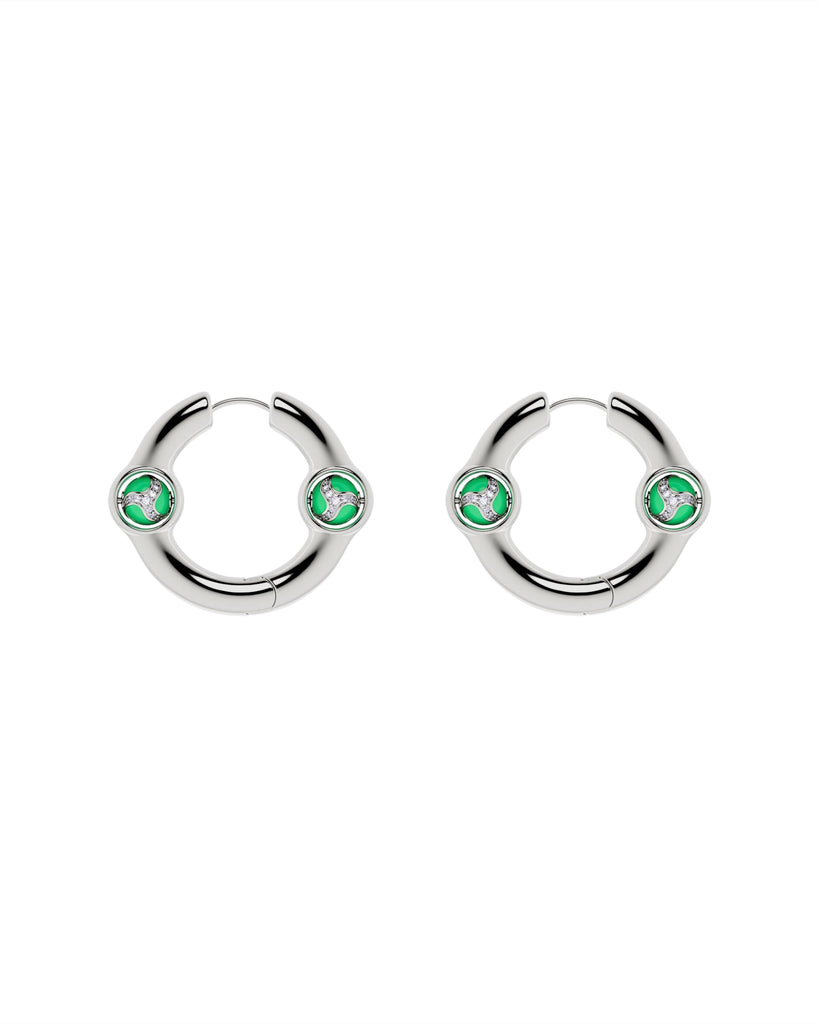 Portal Of Joy Earrings — Green — Small