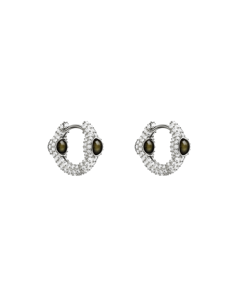 Drip Portal Of Joy Earrings — Obsidian — Mini