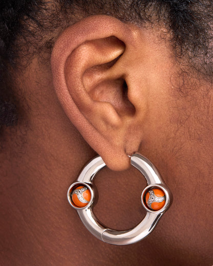 Portal of joy Earrings Large Orange