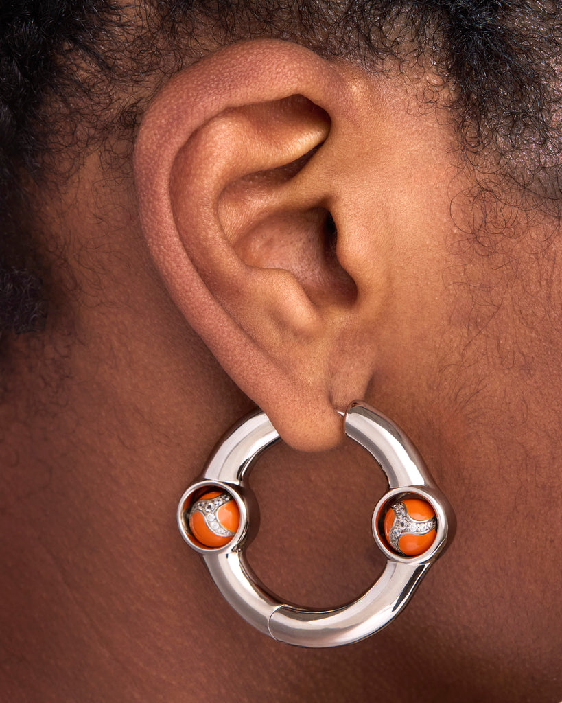 Portal of joy Earrings Large Orange