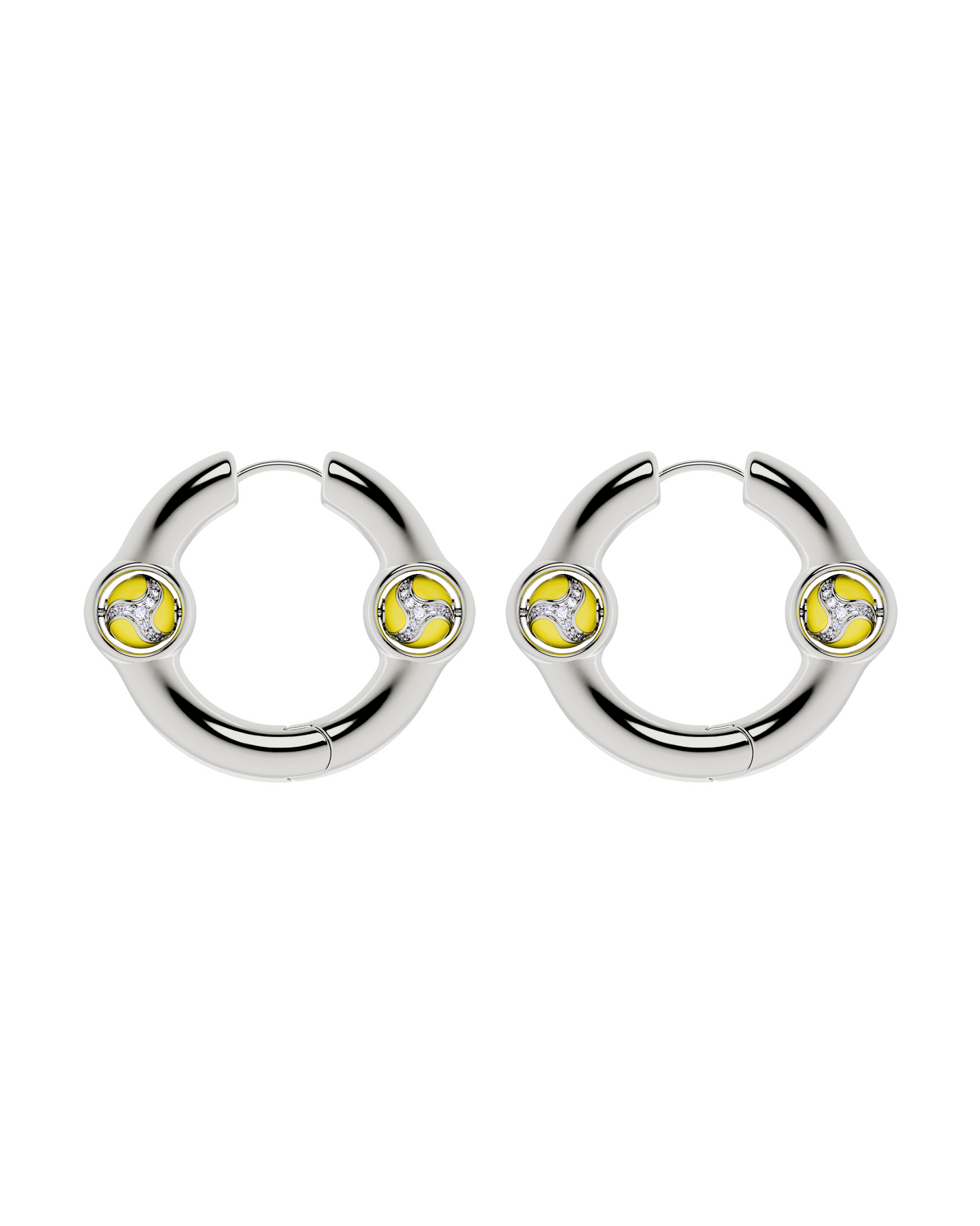 Portal of joy Earrings Large-Yellow