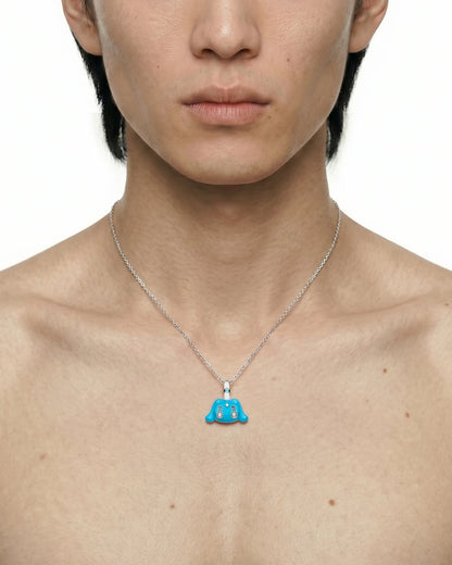 Buda Pendant — White Gold — Blue — Mini