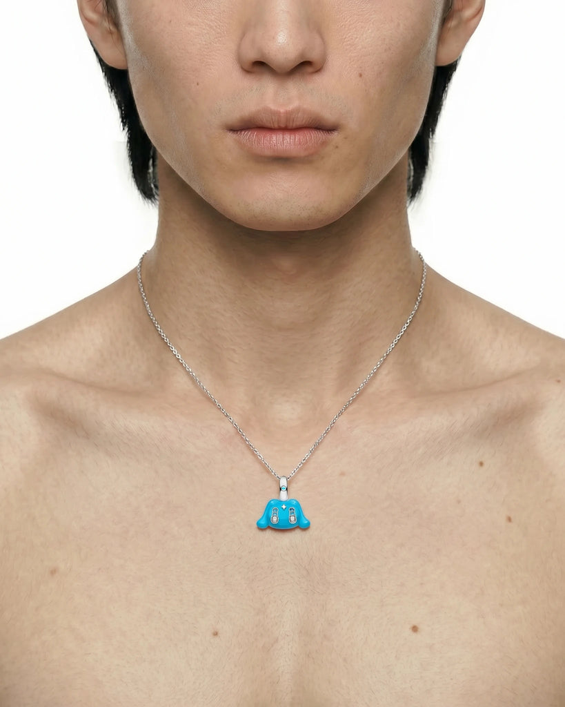 Buda Pendant — White Gold — Blue — Mini
