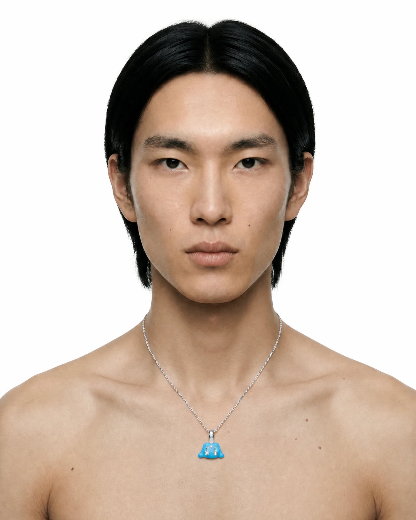 Buda Pendant — White Gold — Blue — Mini