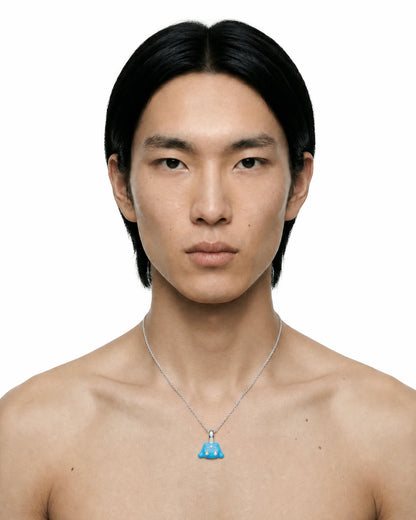 Buda Pendant — White Gold — Blue — Mini