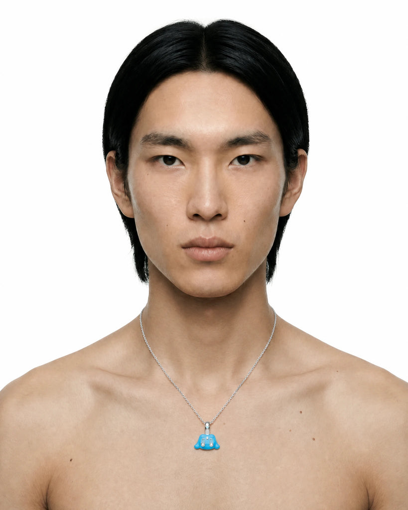 Buda Pendant — White Gold — Blue — Mini