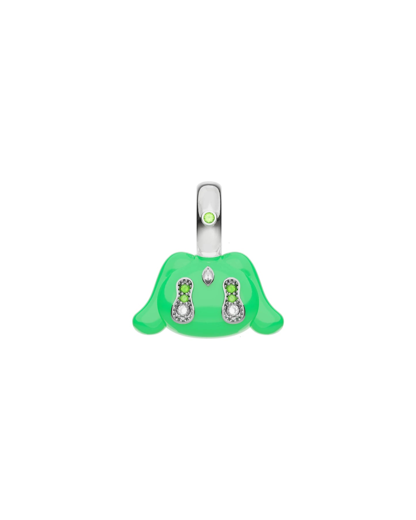 Buda Pendant — White Gold — Green — Mini