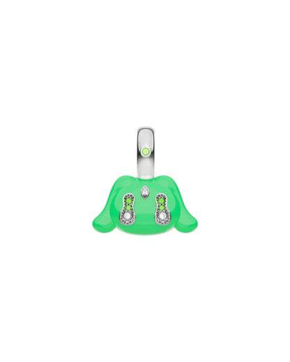 Buda Pendant — White Gold — Green — Mini