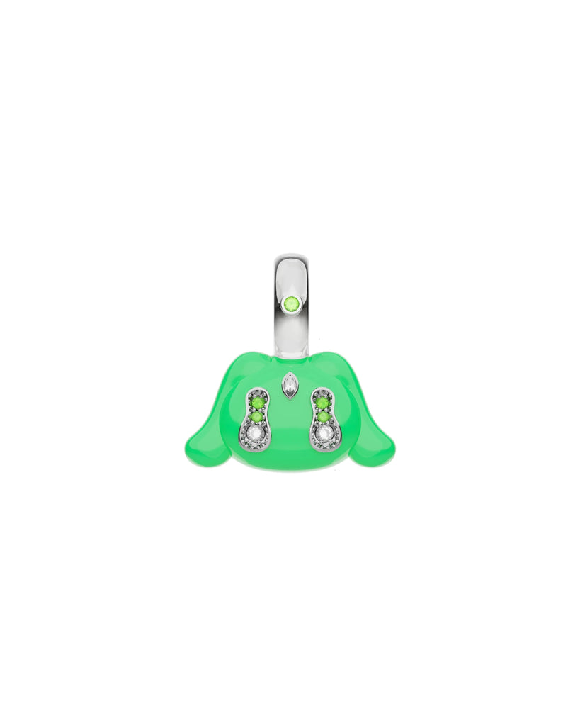 Buda Pendant — White Gold — Green — Mini