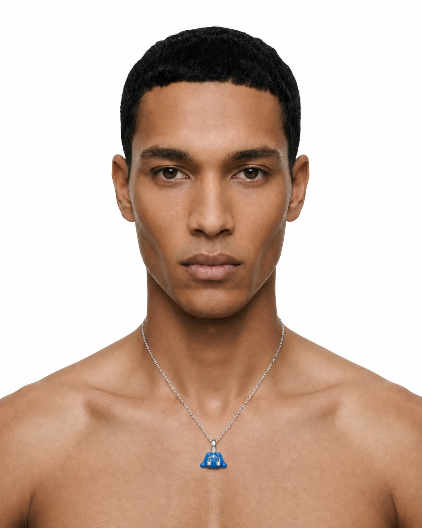 Buda Pendant — White Gold — Indigo — Mini