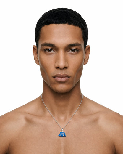 Buda Pendant — White Gold — Indigo — Mini