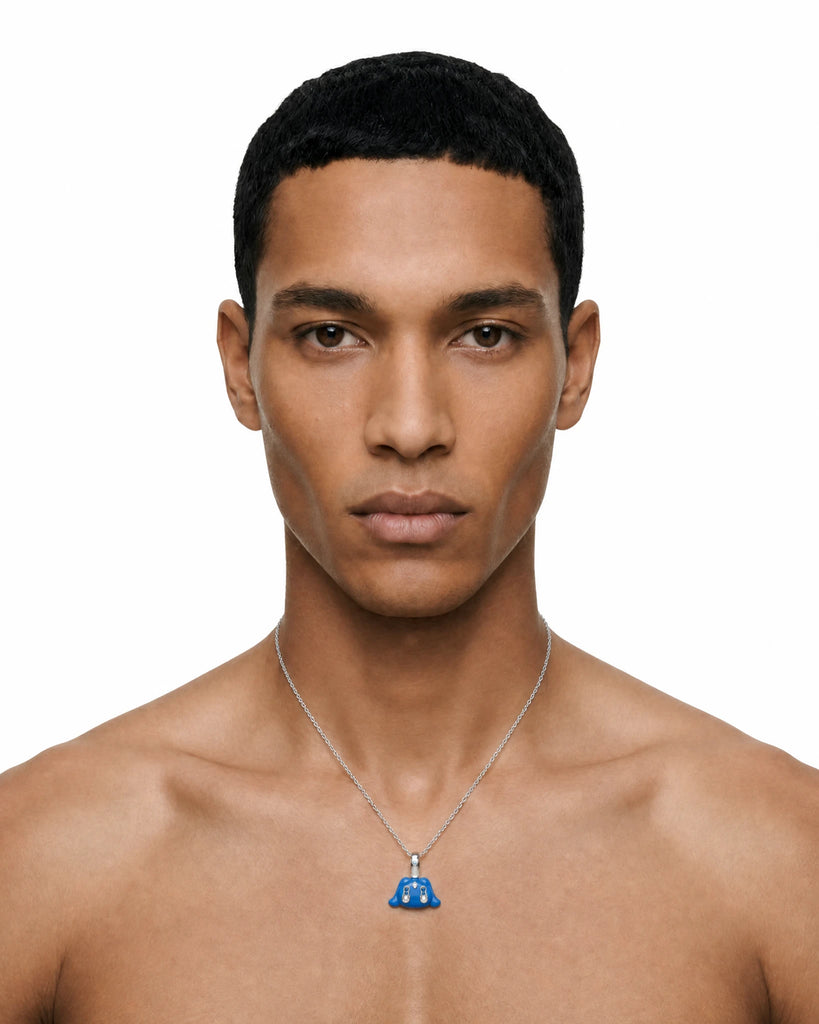 Buda Pendant — White Gold — Indigo — Mini