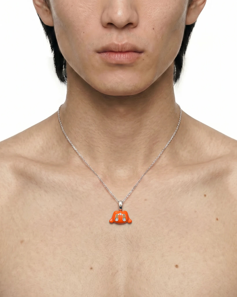 Buda Pendant — White Gold — Orange — Mini