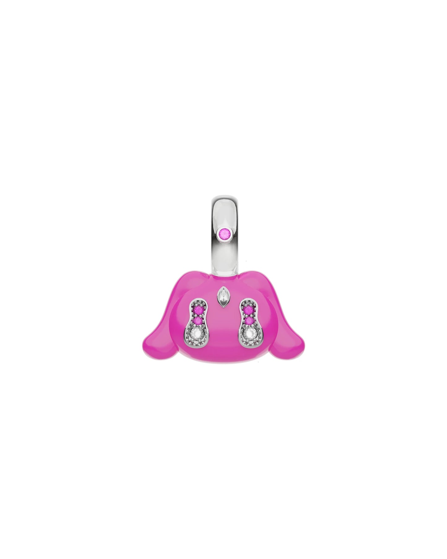 Buda Pendant — White Gold — Pink — Mini