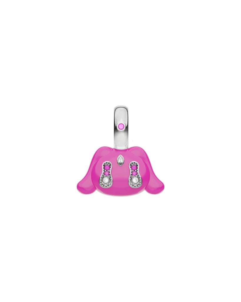 Buda Pendant — White Gold — Pink — Mini