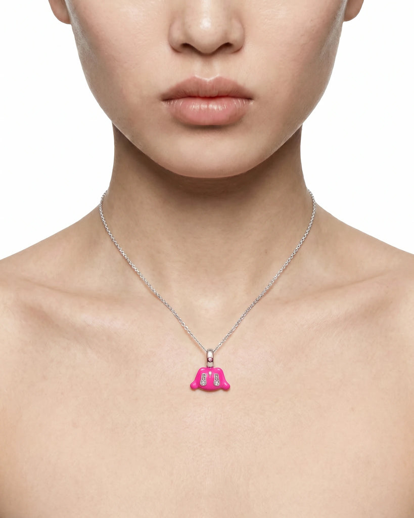 Buda Pendant — White Gold — Pink — Mini