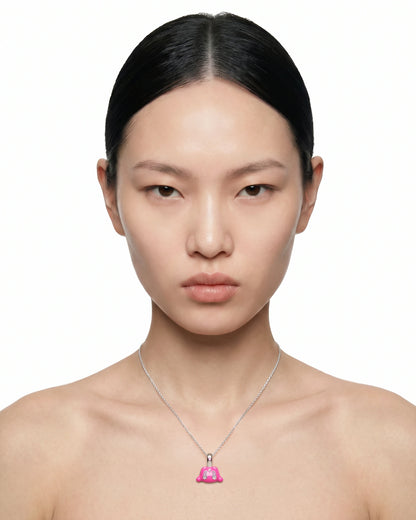 Buda Pendant — White Gold — Pink — Mini