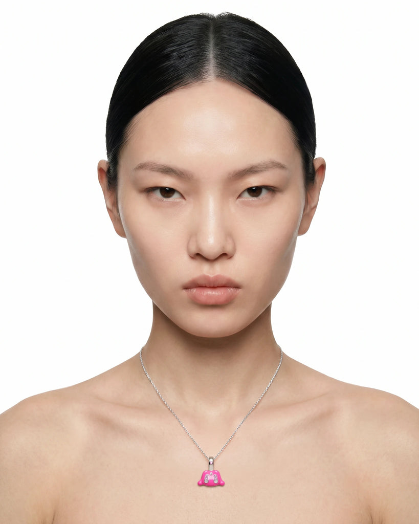 Buda Pendant — White Gold — Pink — Mini