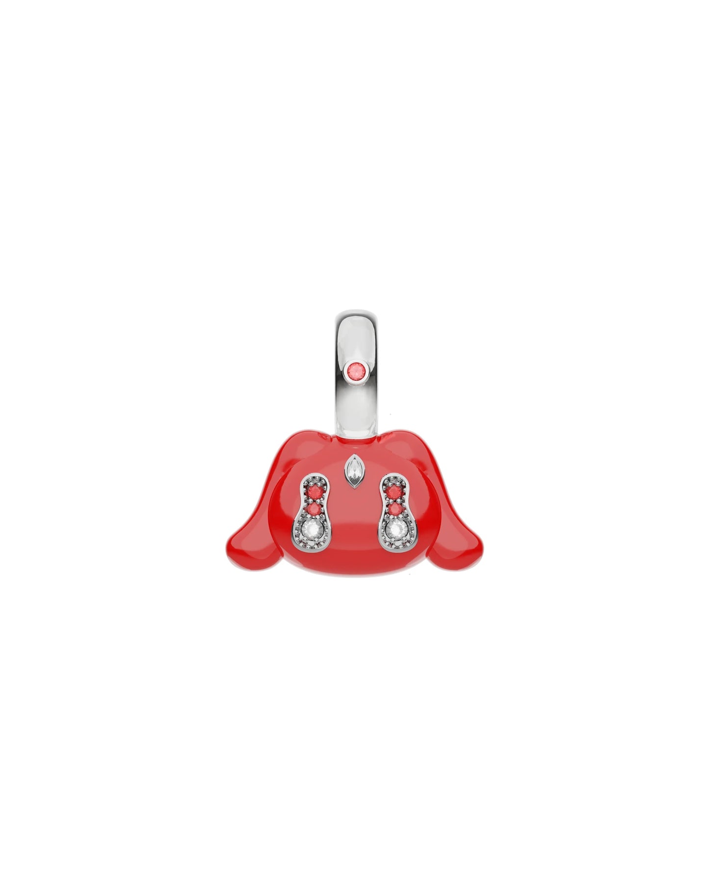 Buda Pendant — White Gold — Red — Mini