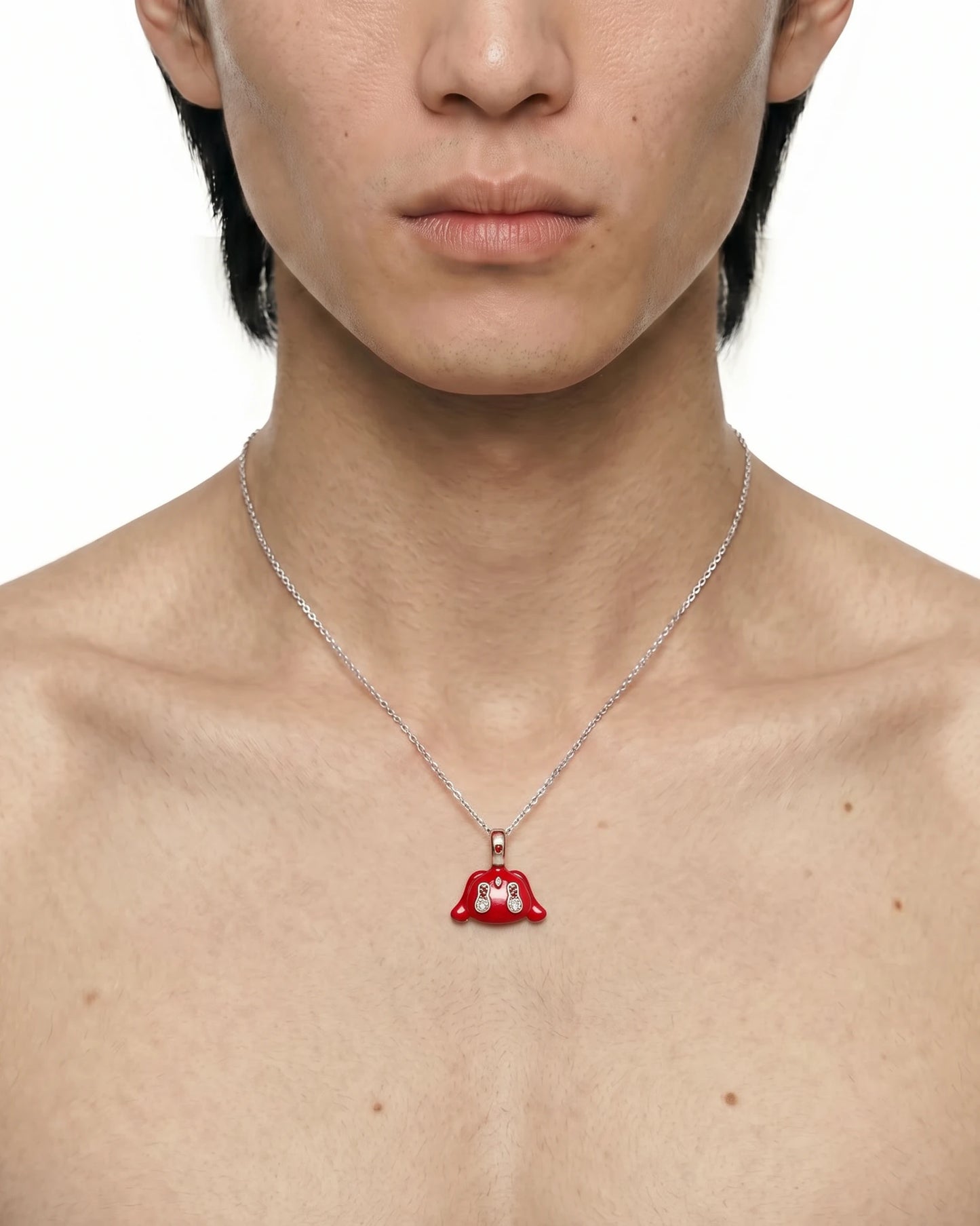 Buda Pendant — White Gold — Red — Mini