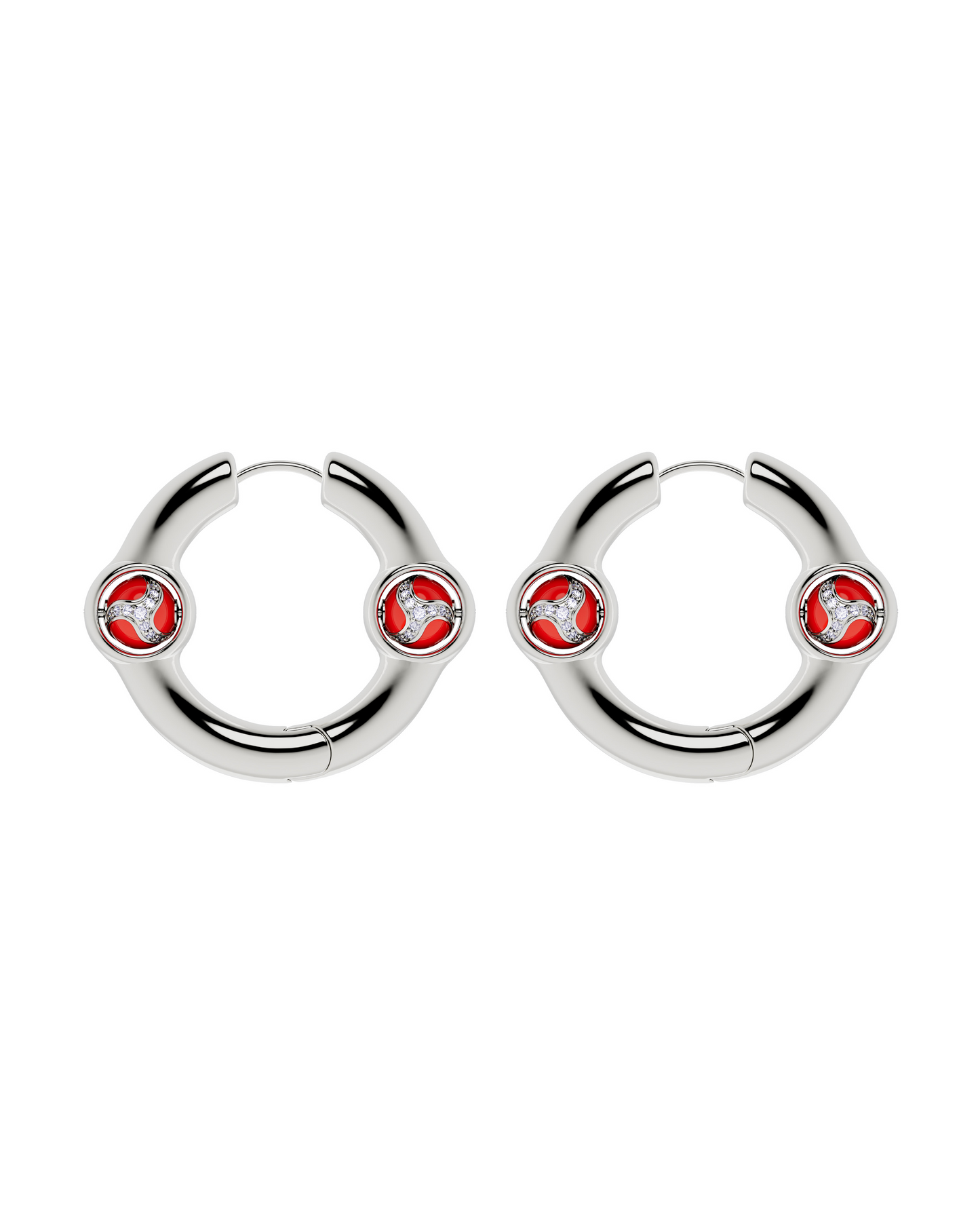 Portail de la joie Boucles d'oreilles Large-Rouge