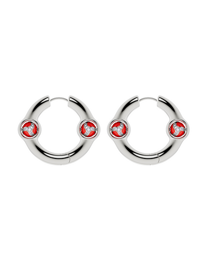 Portail de la joie Boucles d'oreilles Large-Rouge