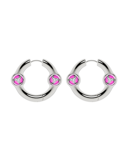 Portal of joy Earrings Large-Pink