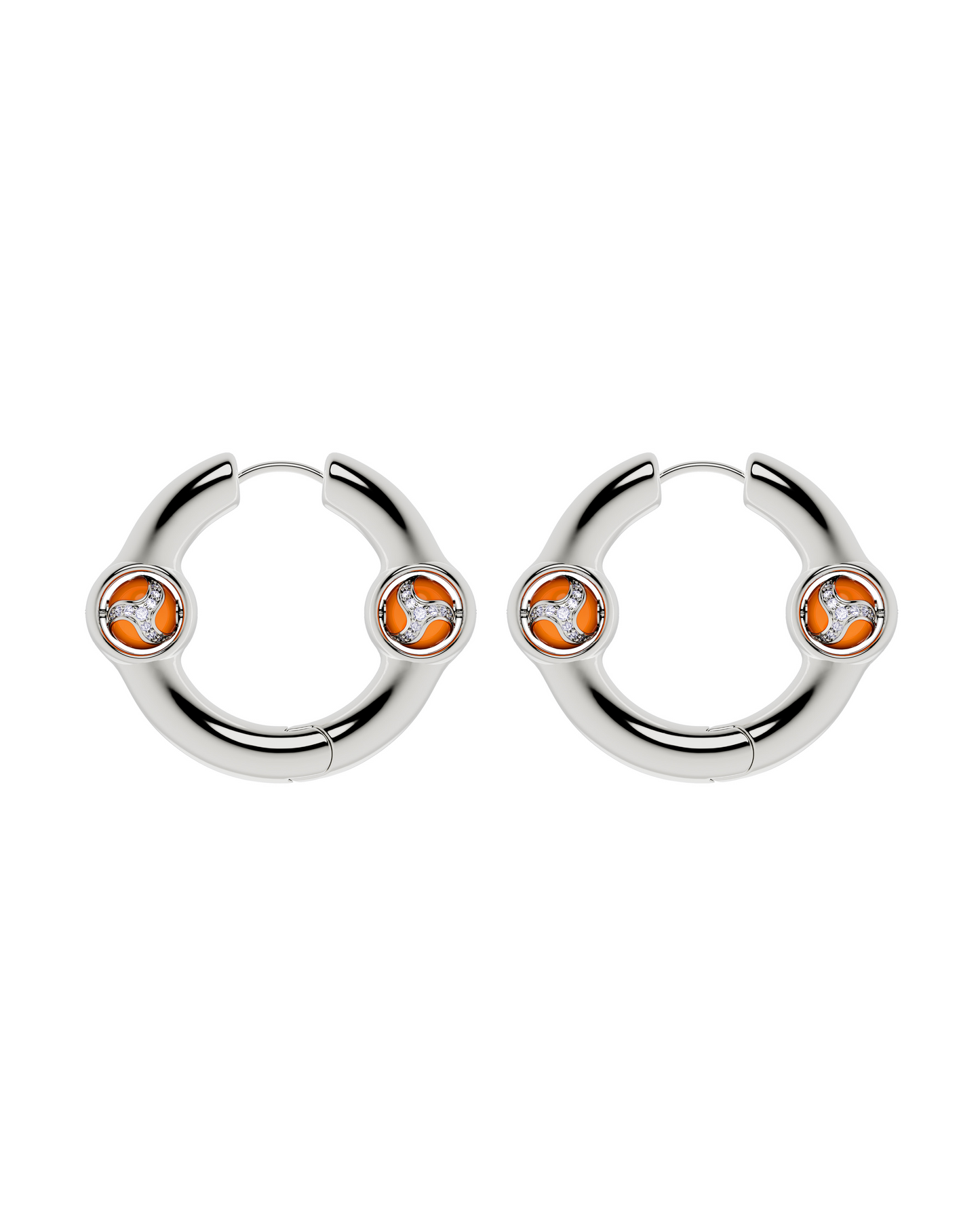 Portal of joy Earrings Large-Orange