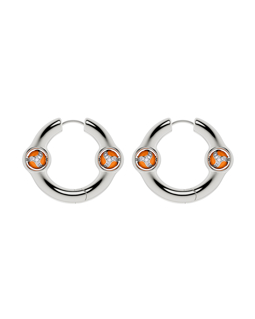 Portail de la joie Boucles d'oreilles Large-Orange