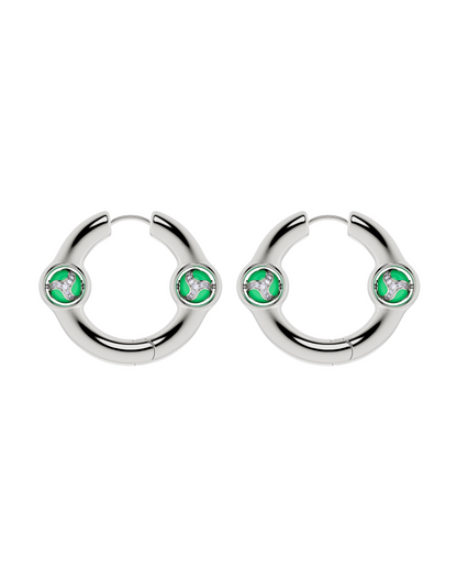 Portail de la joie Boucles d'oreilles Large-Vert