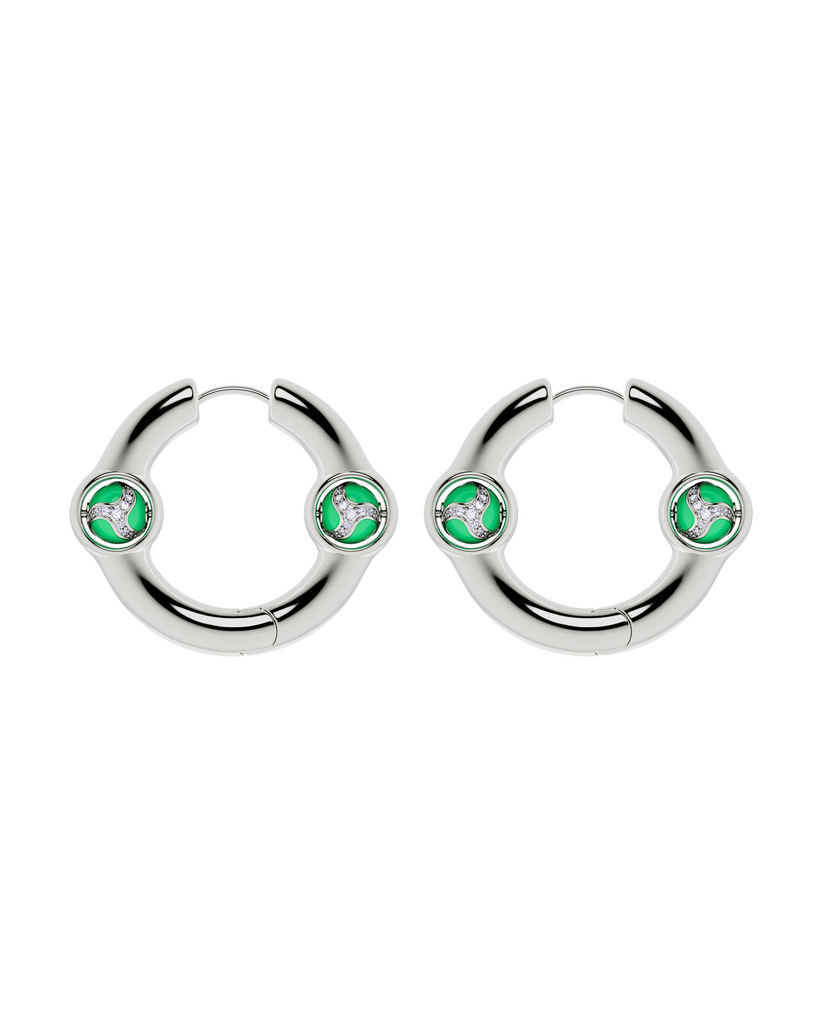 Portal of joy Earrings Large-Green