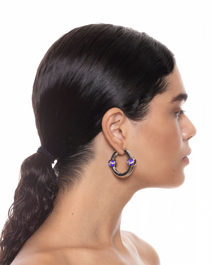 Portal of joy Earrings Large Indigo
