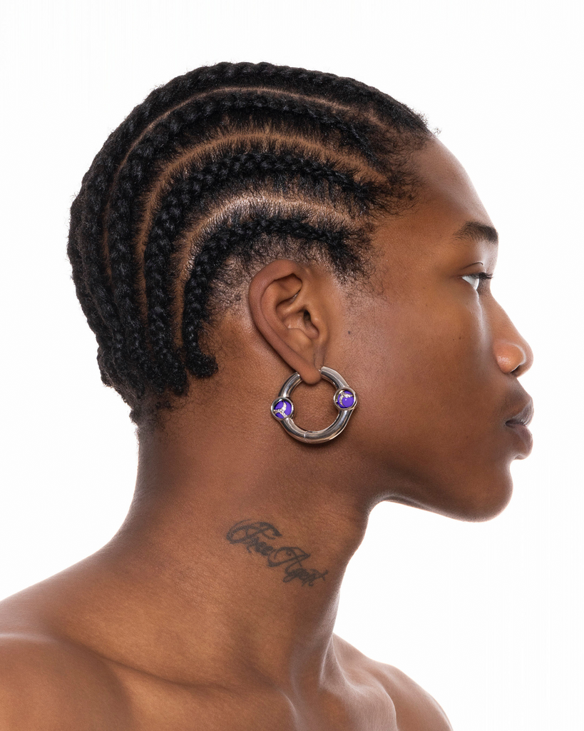 Portal of joy Earrings Large Indigo